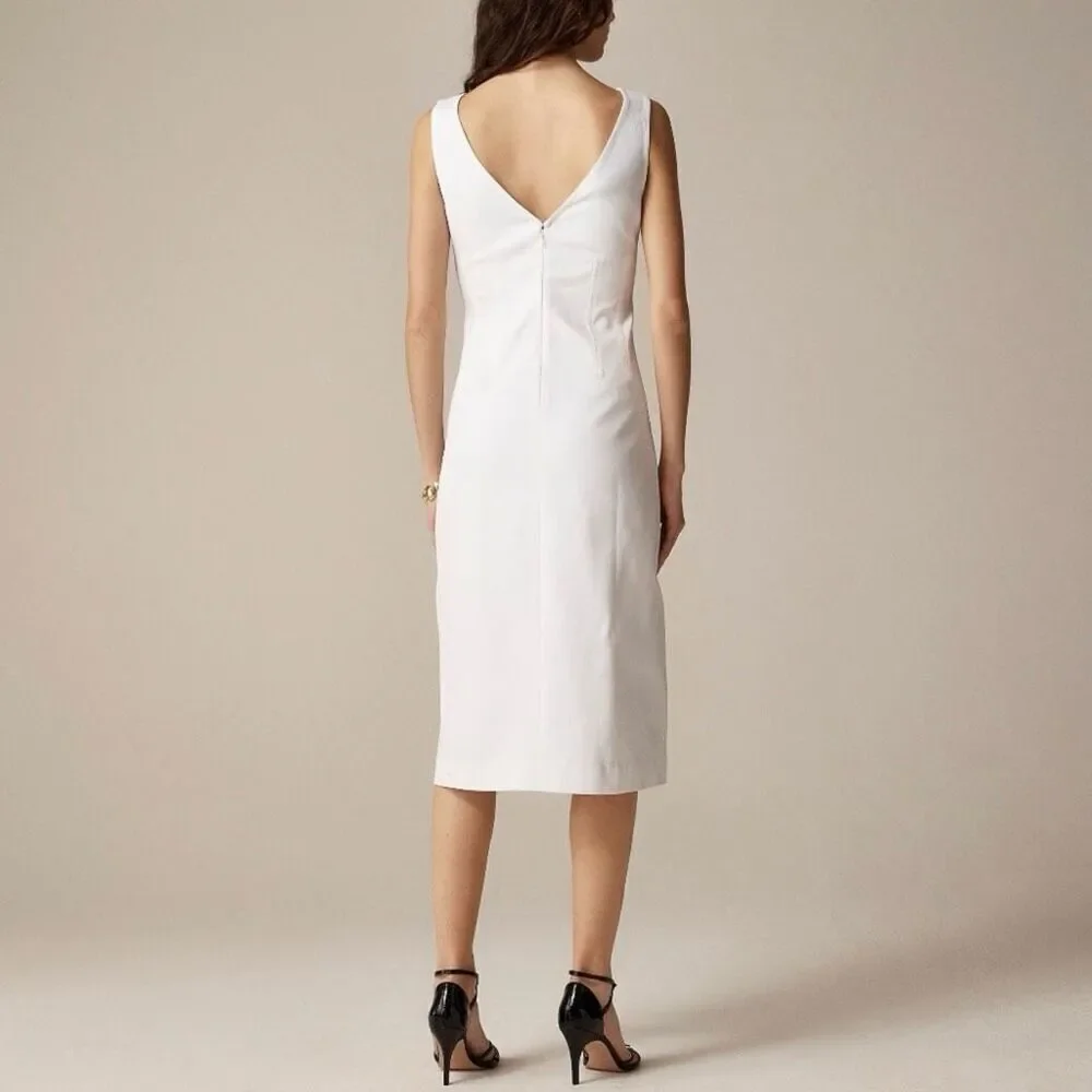 J. Crew Corset midi dress in stretch twill in White Size 10 NWT CI668